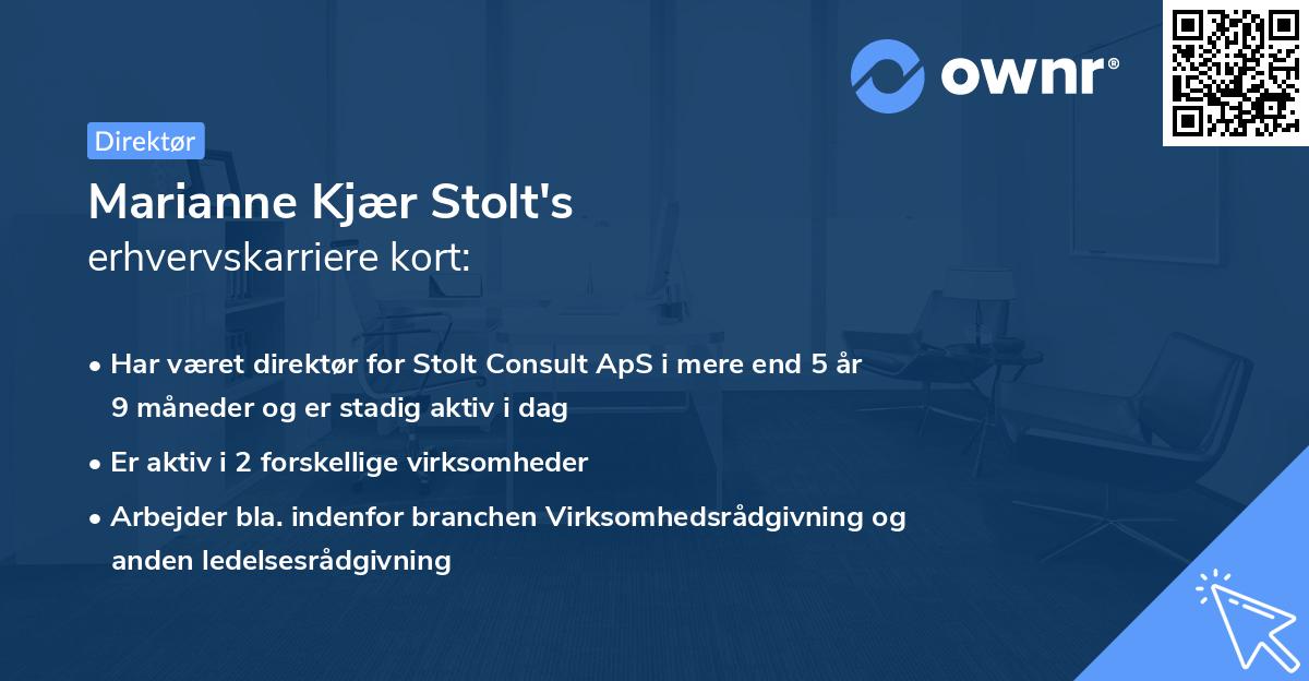 Marianne Kjær Stolt's erhvervskarriere kort