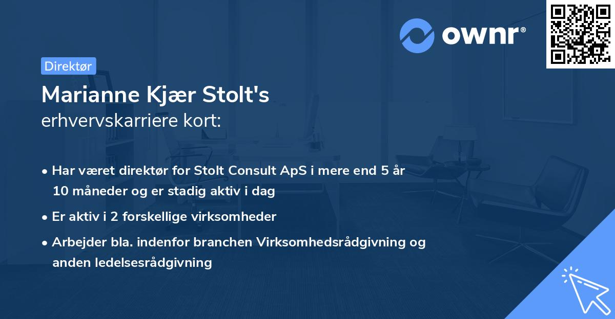 Marianne Kjær Stolt's erhvervskarriere kort