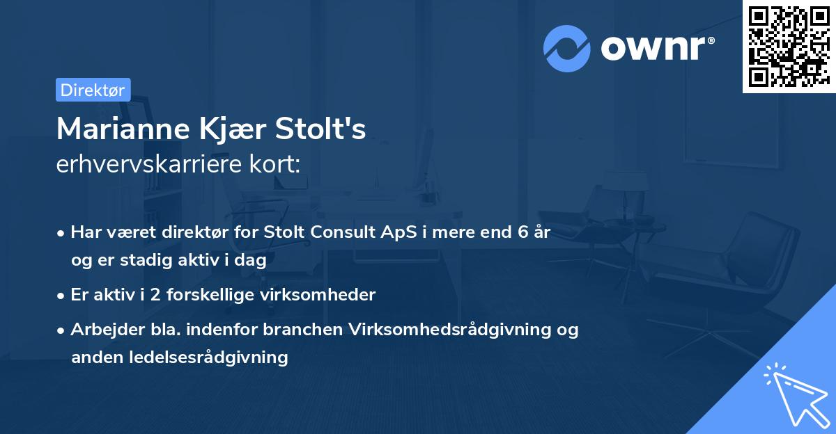 Marianne Kjær Stolt's erhvervskarriere kort