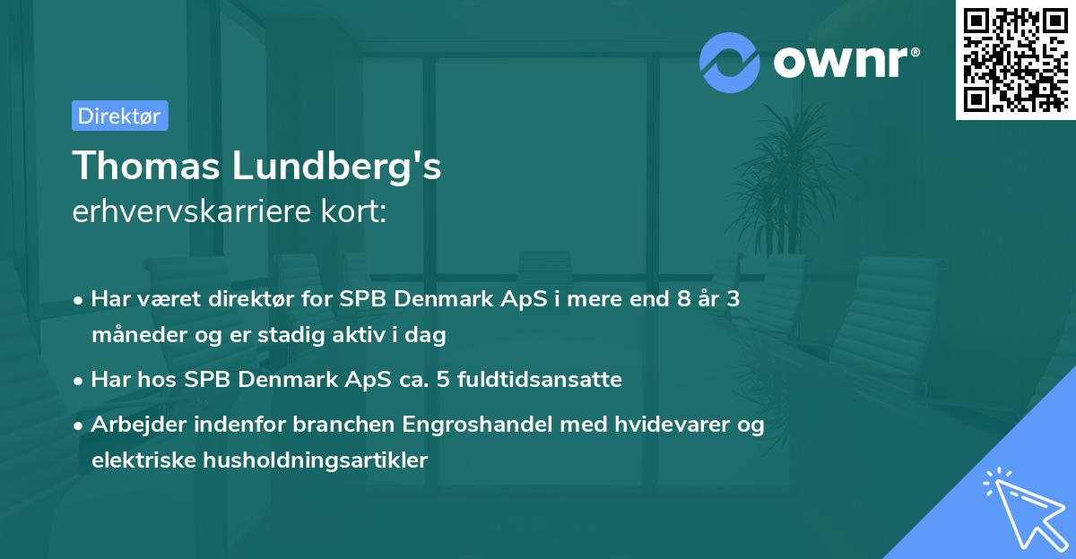 Thomas Lundberg's erhvervskarriere kort