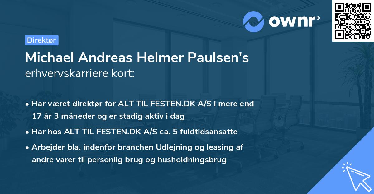 Michael Andreas Helmer Paulsen's erhvervskarriere kort