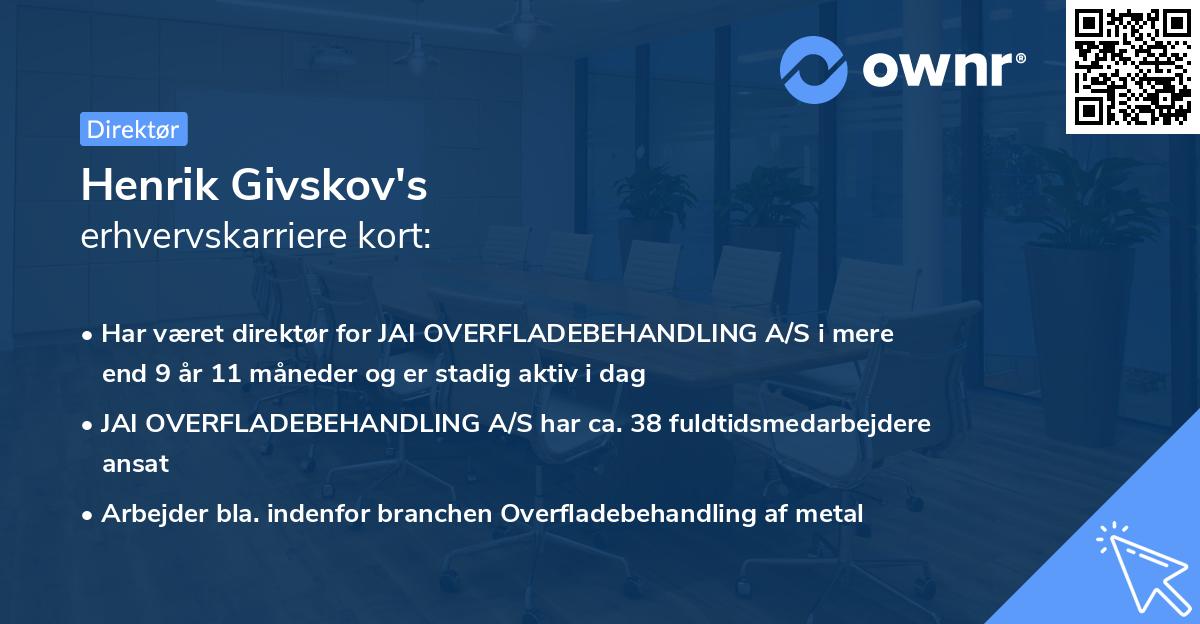 Henrik Givskov's erhvervskarriere kort