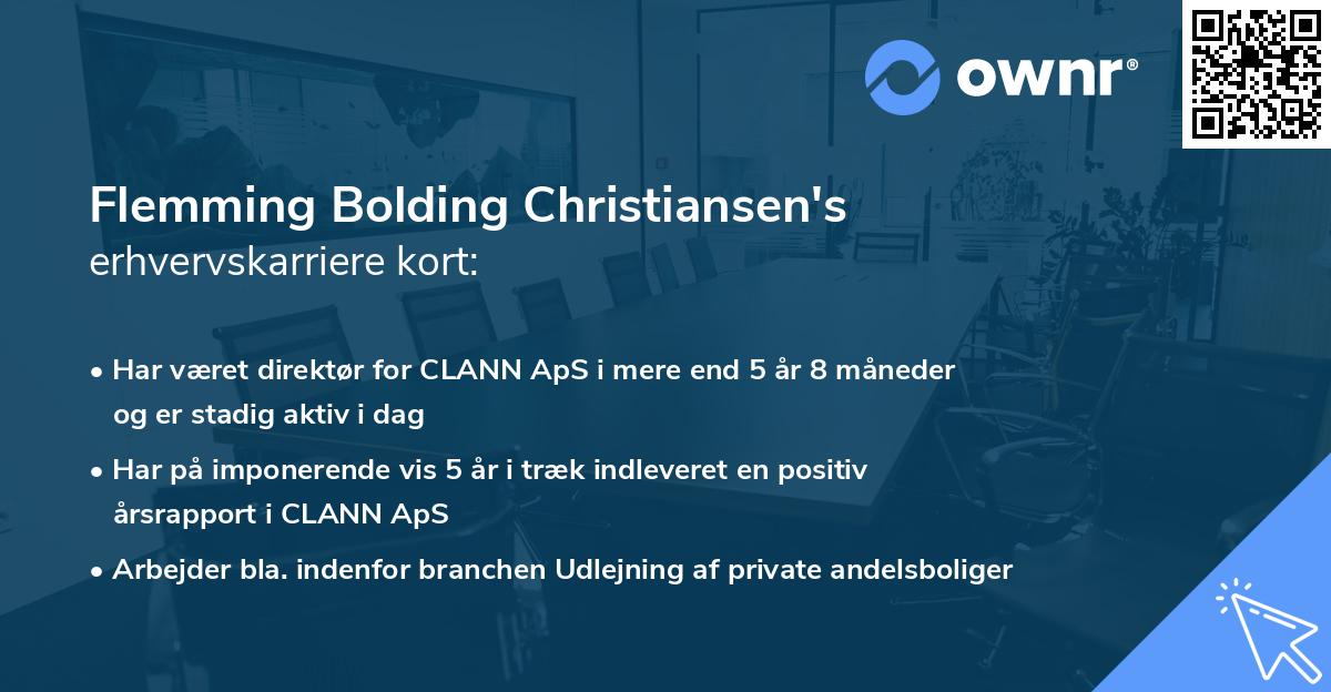 Flemming Bolding Christiansen's erhvervskarriere kort