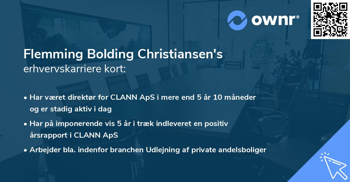 Flemming Bolding Christiansen's erhvervskarriere kort