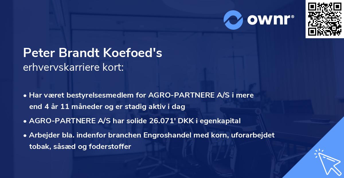 Peter Brandt Koefoed's erhvervskarriere kort