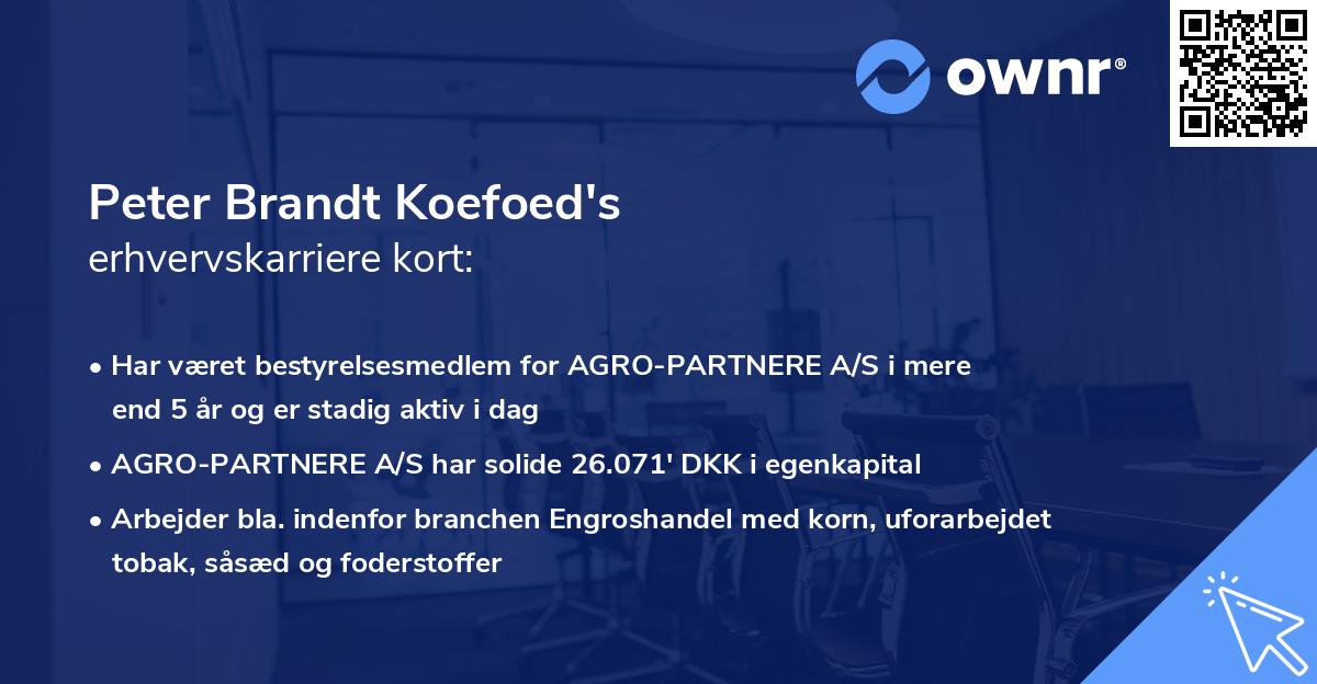 Peter Brandt Koefoed's erhvervskarriere kort