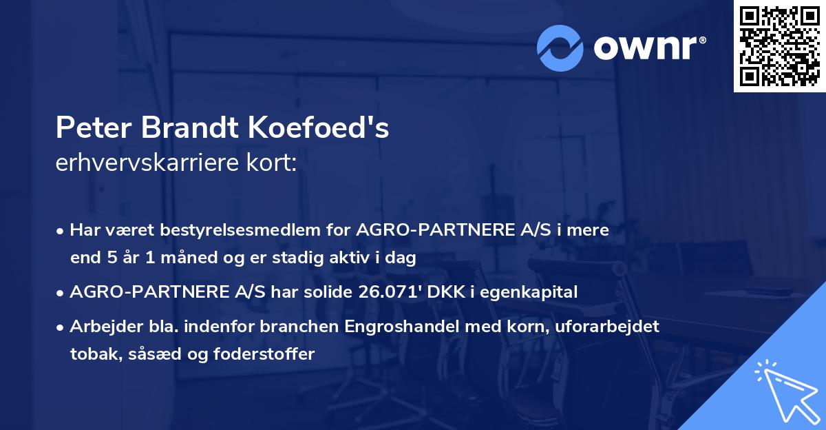 Peter Brandt Koefoed's erhvervskarriere kort