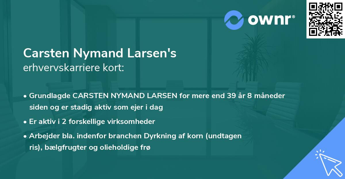 Carsten Nymand Larsen's erhvervskarriere kort