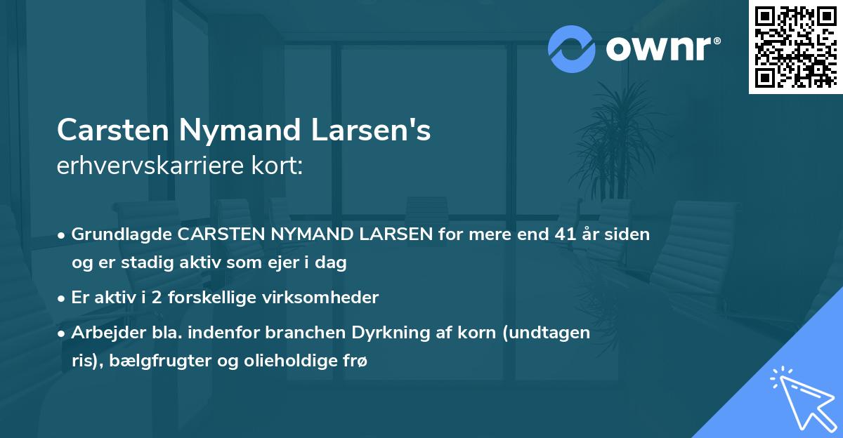 Carsten Nymand Larsen's erhvervskarriere kort