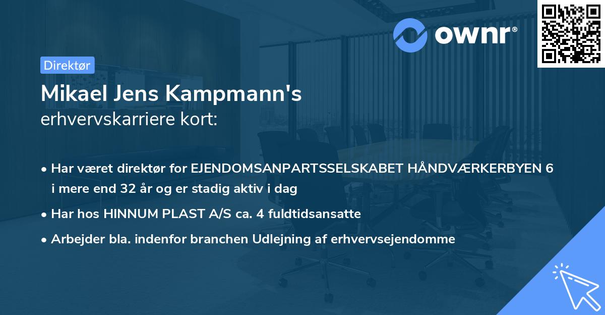 Mikael Jens Kampmann's erhvervskarriere kort