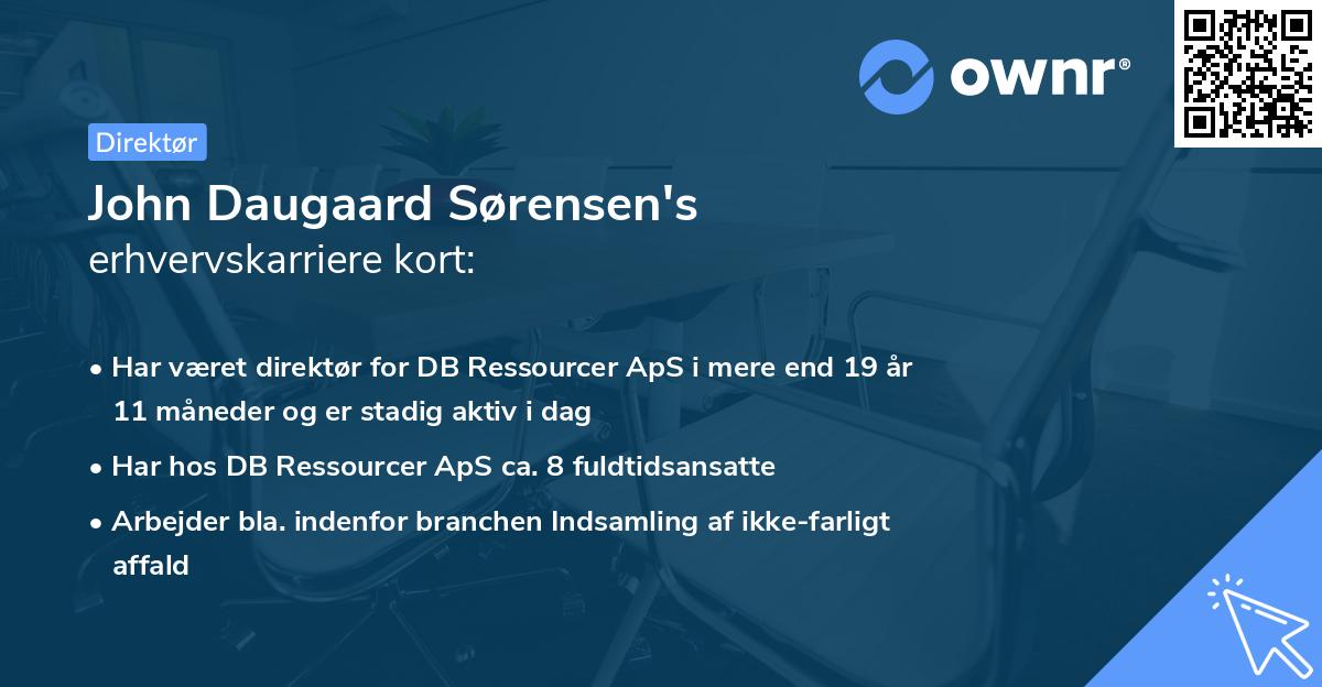 John Daugaard Sørensen's erhvervskarriere kort