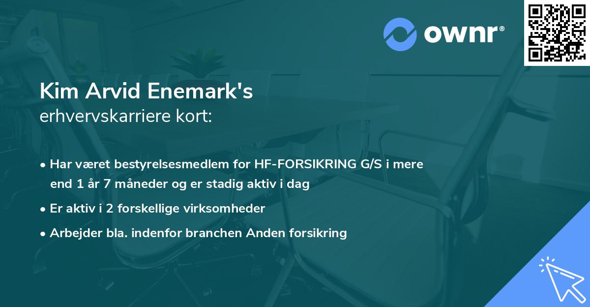 Kim Arvid Enemark's erhvervskarriere kort