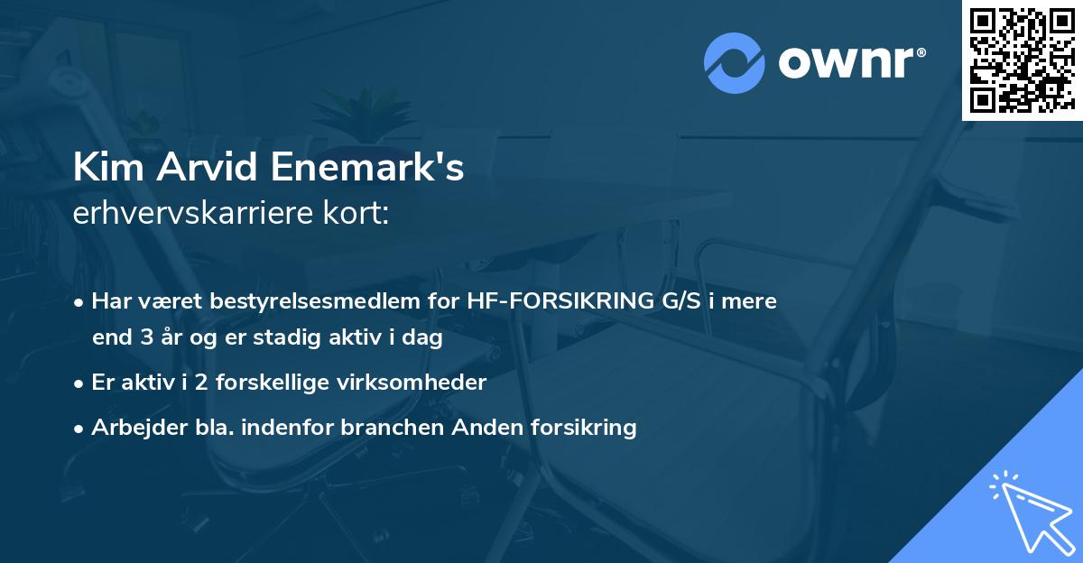 Kim Arvid Enemark's erhvervskarriere kort