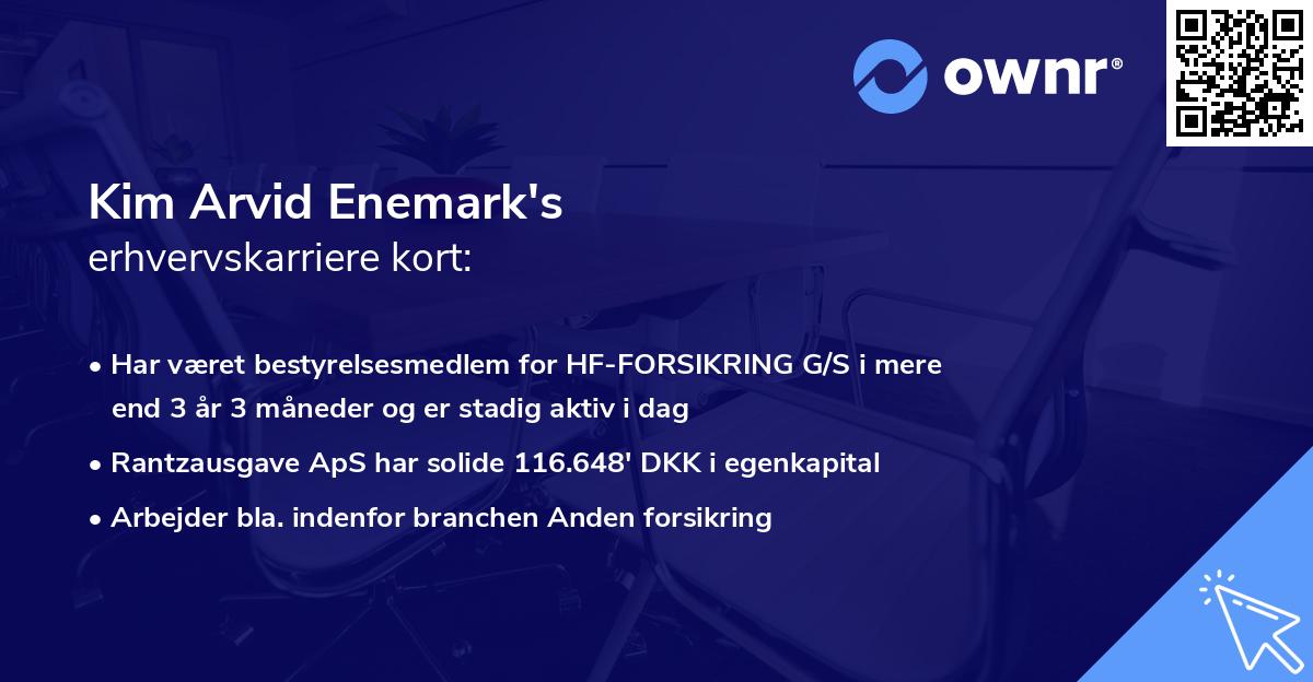 Kim Arvid Enemark's erhvervskarriere kort