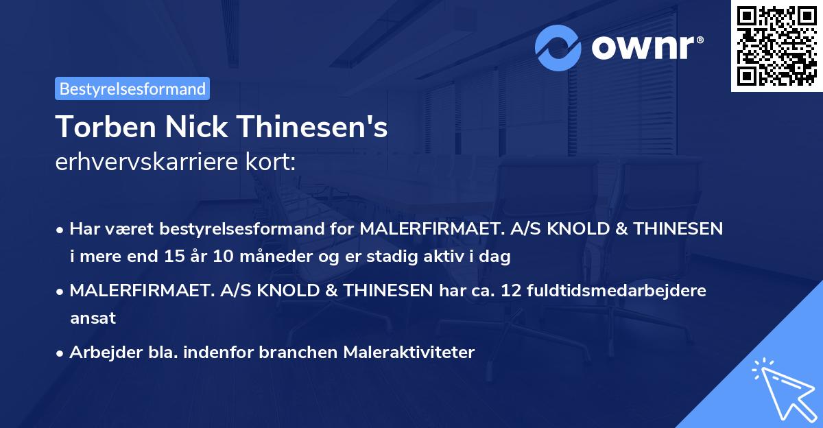 Torben Nick Thinesen's erhvervskarriere kort