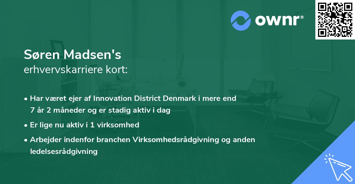 Søren Madsen's erhvervskarriere kort