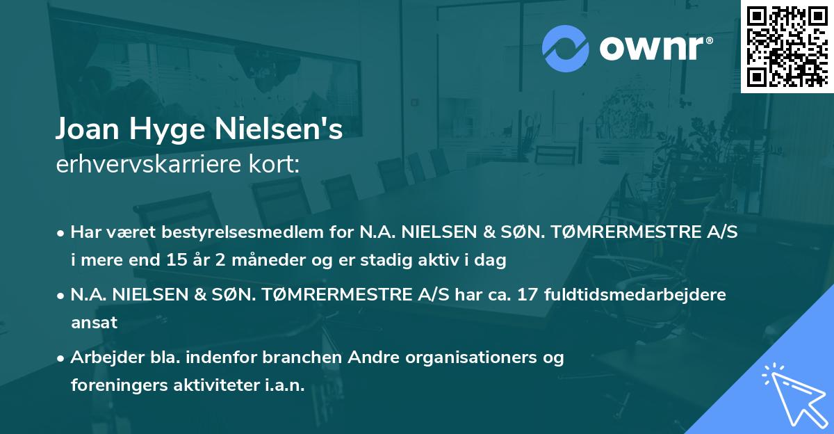 Joan Hyge Nielsen's erhvervskarriere kort