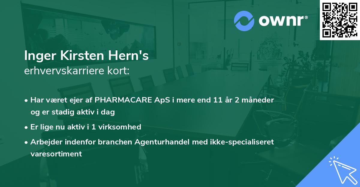Inger Kirsten Hern's erhvervskarriere kort