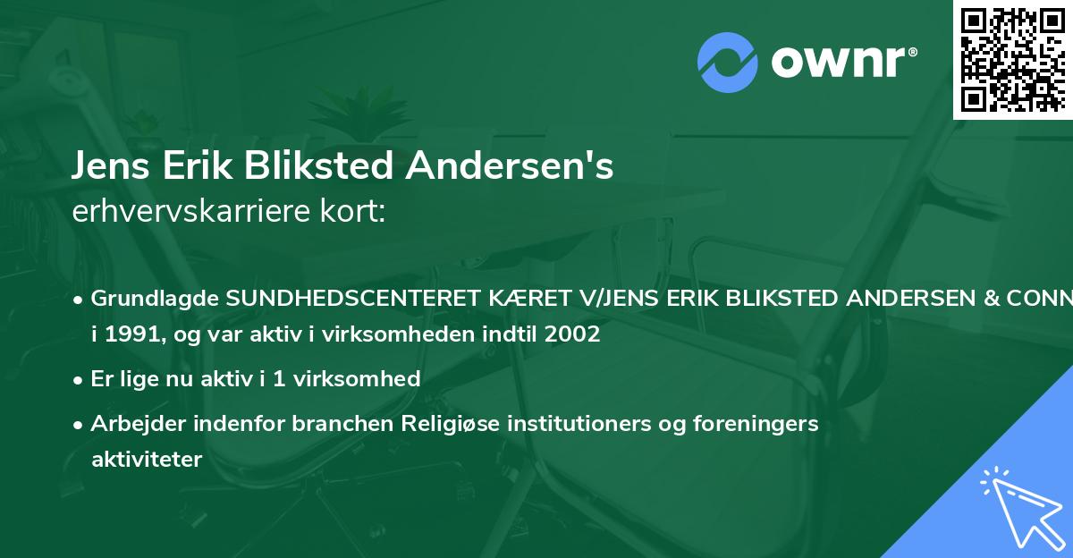 Jens Erik Bliksted Andersen's erhvervskarriere kort