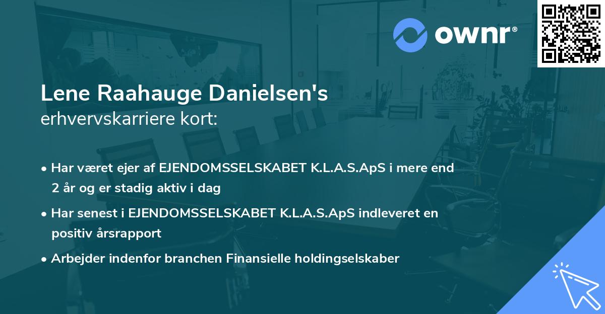Lene Raahauge Danielsen's erhvervskarriere kort
