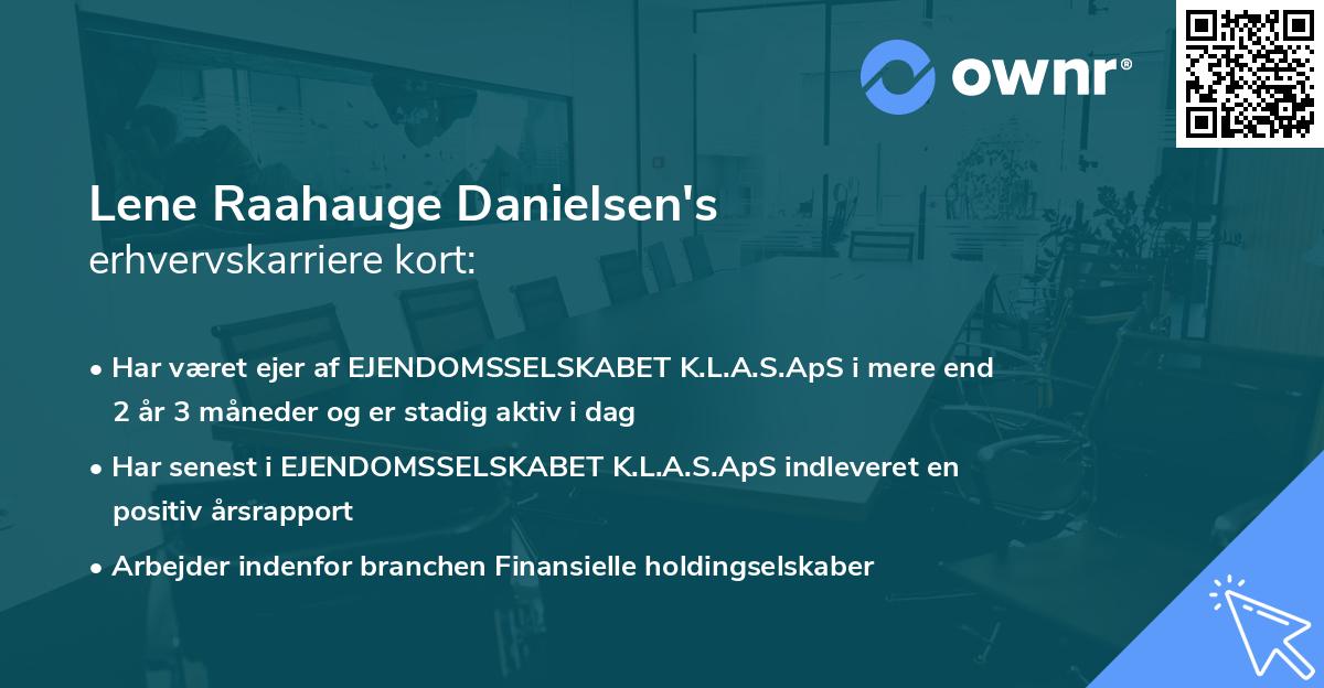 Lene Raahauge Danielsen's erhvervskarriere kort