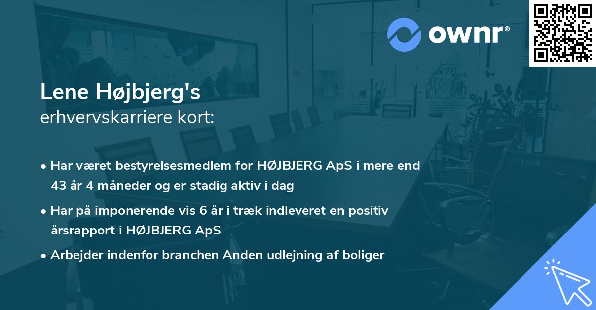 Lene Højbjerg's erhvervskarriere kort