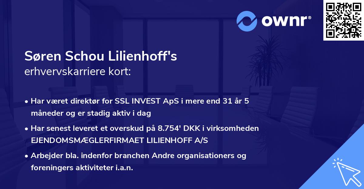 Søren Schou Lilienhoff's erhvervskarriere kort