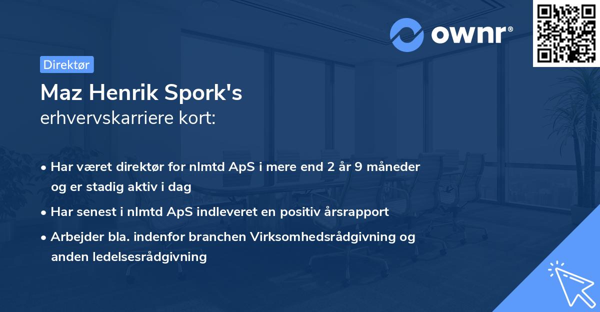 Maz Henrik Spork's erhvervskarriere kort