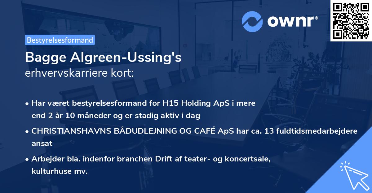 Bagge Algreen-Ussing's erhvervskarriere kort