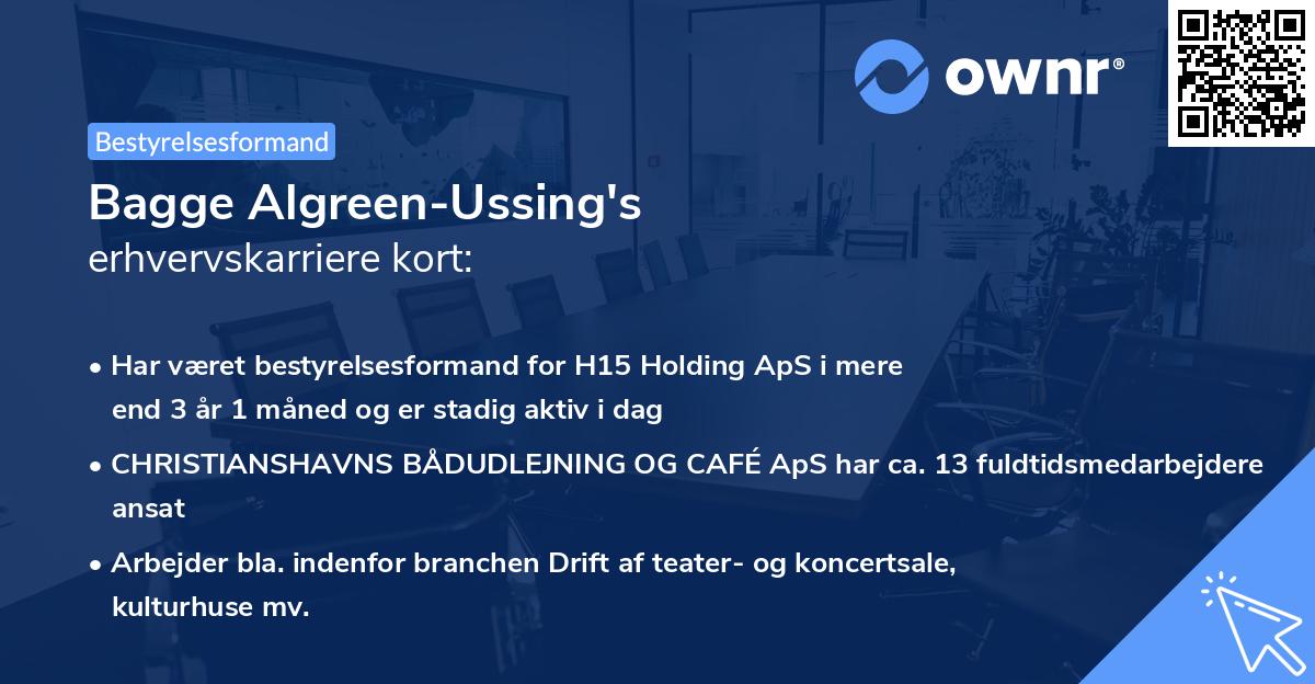Bagge Algreen-Ussing's erhvervskarriere kort