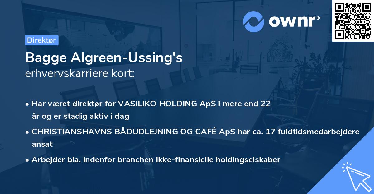 Bagge Algreen-Ussing's erhvervskarriere kort