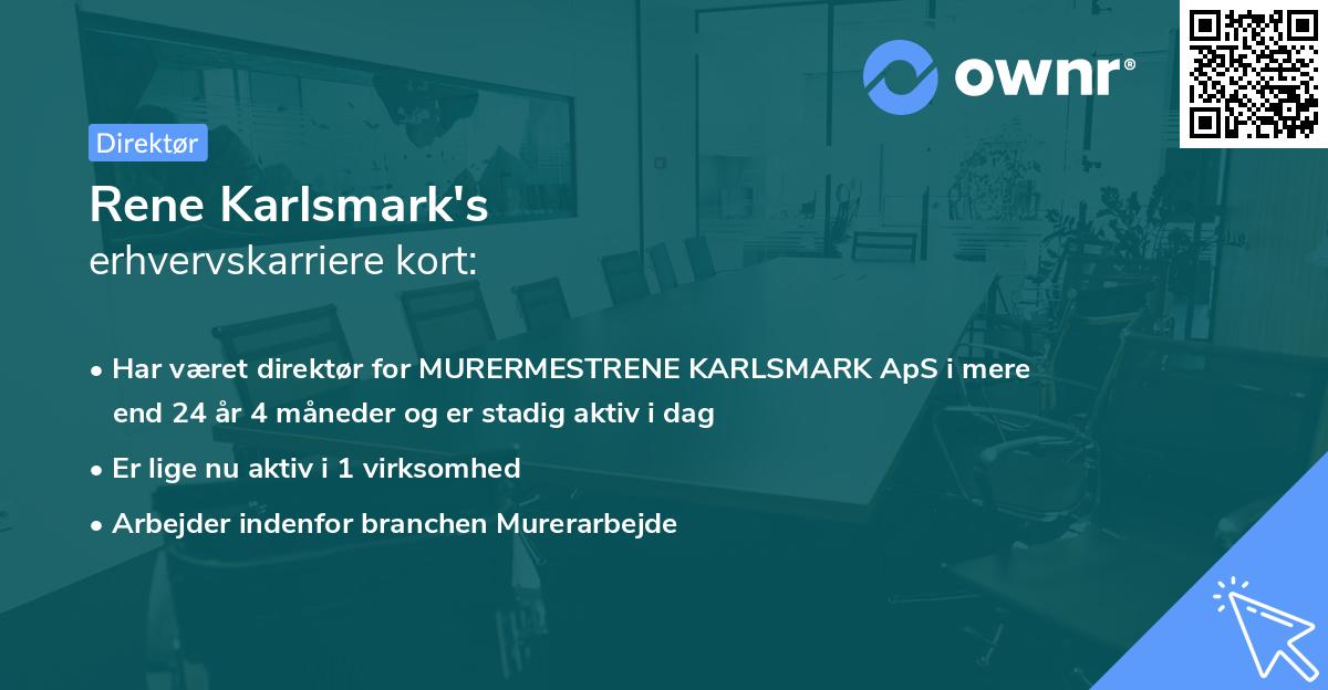 Rene Karlsmark's erhvervskarriere kort