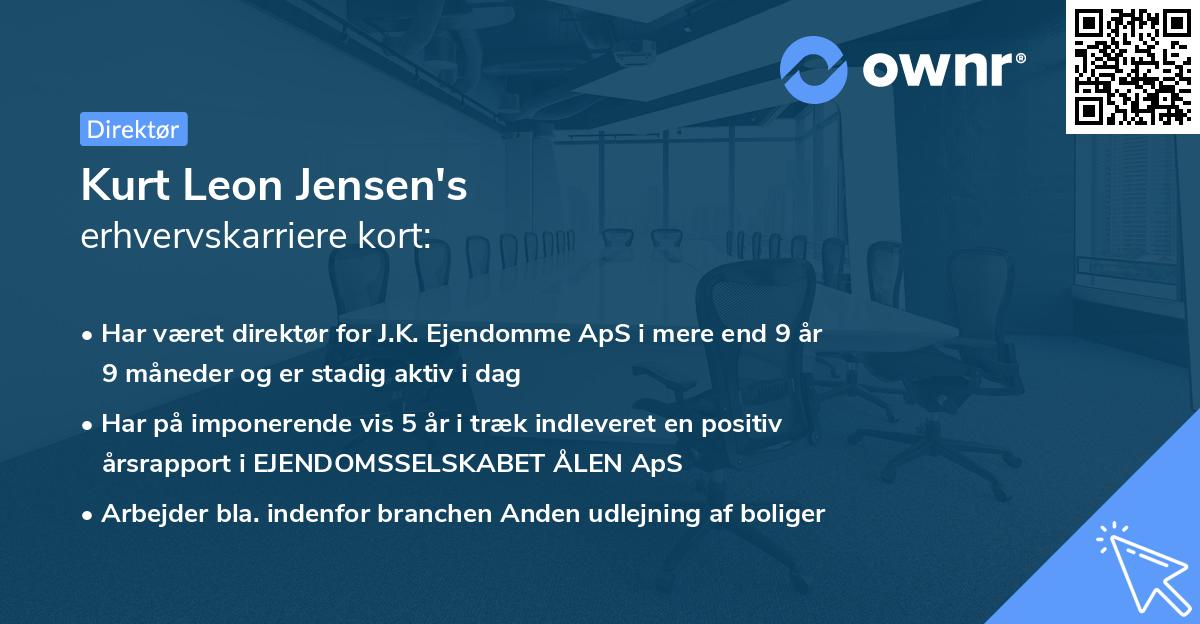 Kurt Leon Jensen's erhvervskarriere kort