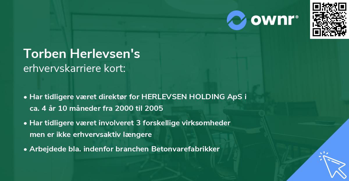 Torben Herlevsen's erhvervskarriere kort