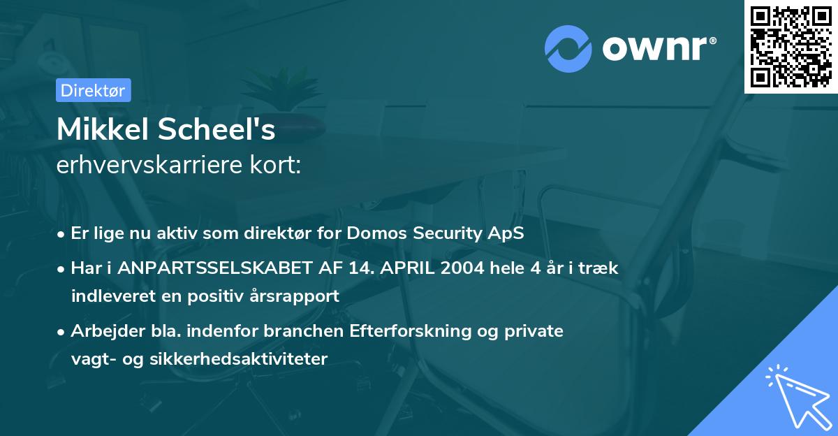 Mikkel Scheel's erhvervskarriere kort