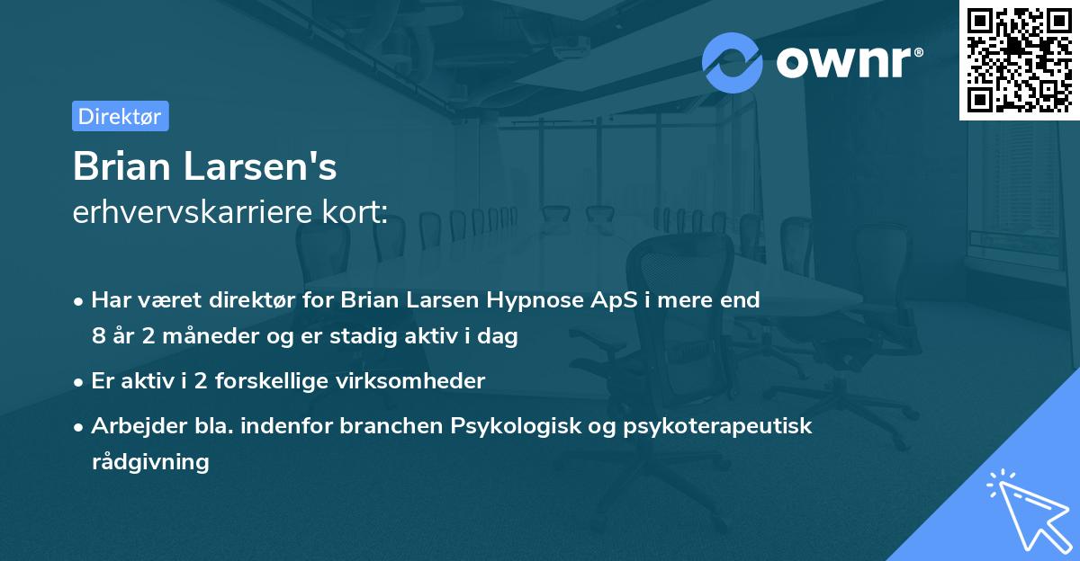 Brian Larsen's erhvervskarriere kort