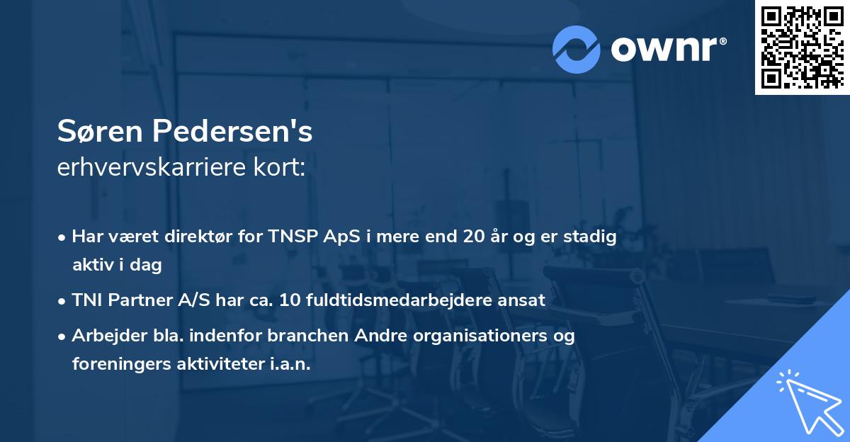 Søren Pedersen's erhvervskarriere kort