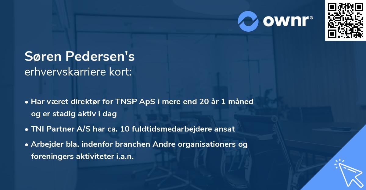 Søren Pedersen's erhvervskarriere kort