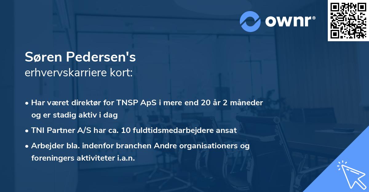 Søren Pedersen's erhvervskarriere kort