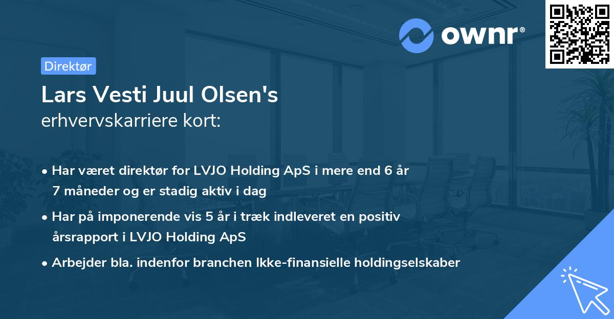 Lars Vesti Juul Olsen's erhvervskarriere kort