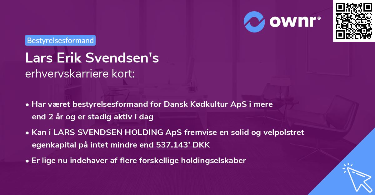 Lars Erik Svendsen's erhvervskarriere kort