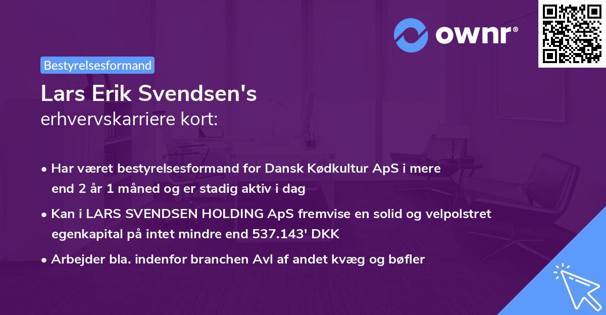 Lars Erik Svendsen's erhvervskarriere kort