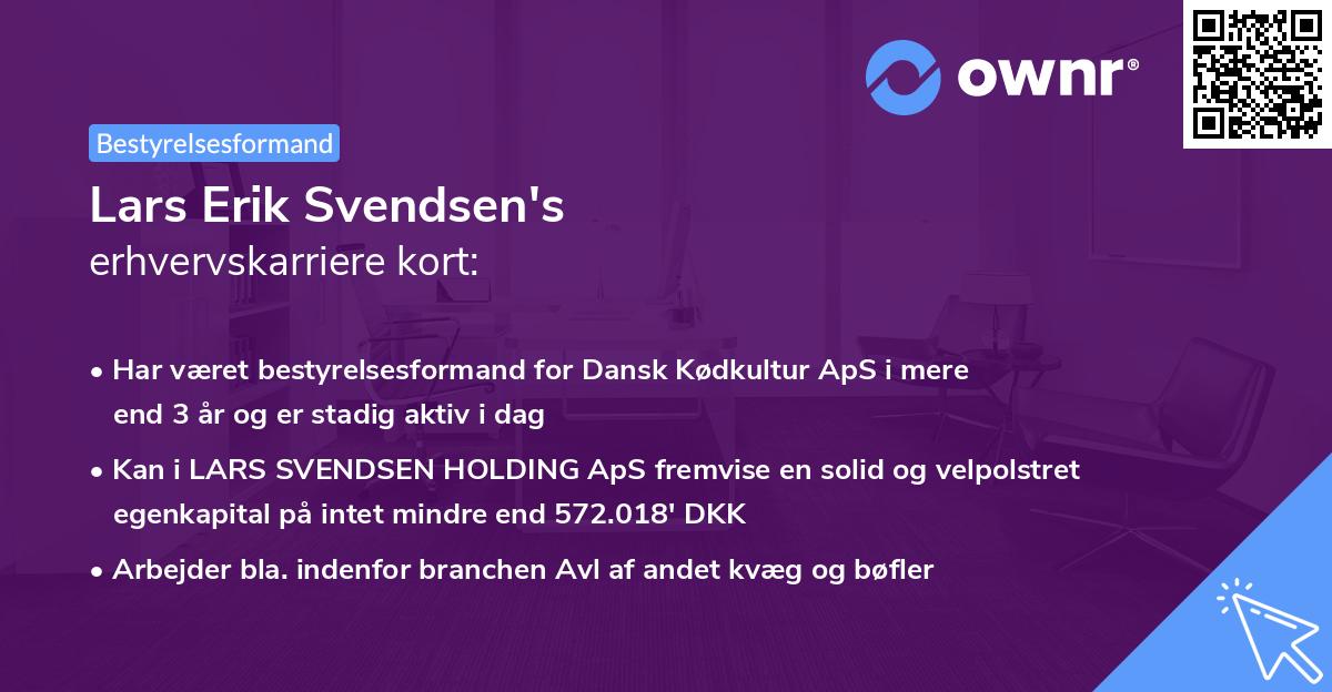 Lars Erik Svendsen's erhvervskarriere kort