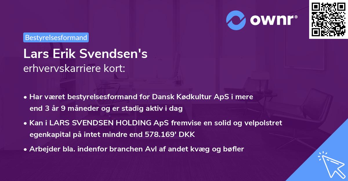 Lars Erik Svendsen's erhvervskarriere kort