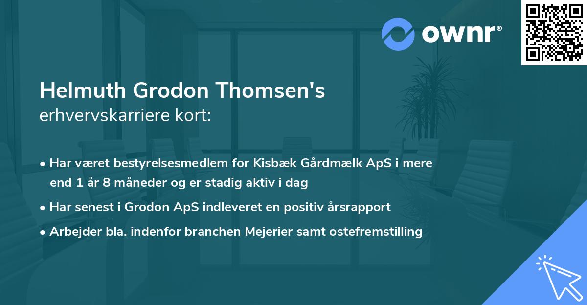 Helmuth Grodon Thomsen's erhvervskarriere kort