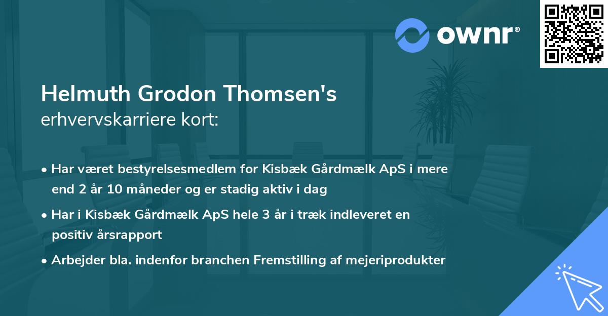 Helmuth Grodon Thomsen's erhvervskarriere kort