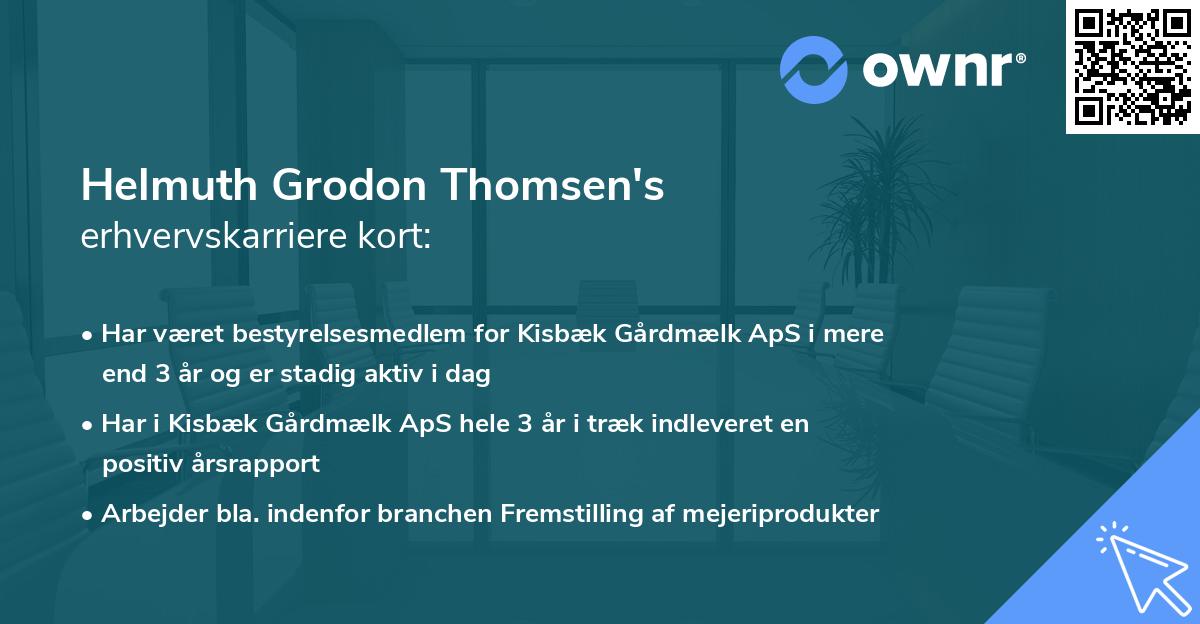 Helmuth Grodon Thomsen's erhvervskarriere kort