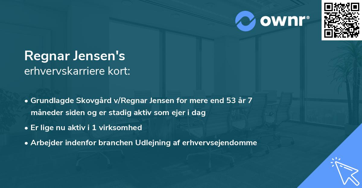 Regnar Jensen's erhvervskarriere kort