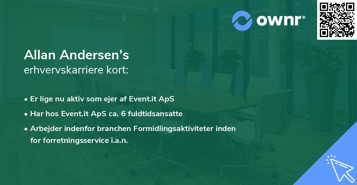 Allan Andersen's erhvervskarriere kort