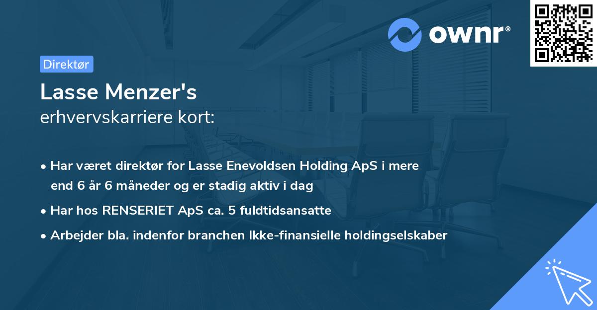 Lasse Menzer's erhvervskarriere kort